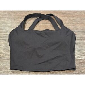 NWT Romansong Strappy Back Yoga Sports Bra padded sz L 8 New black athleisure